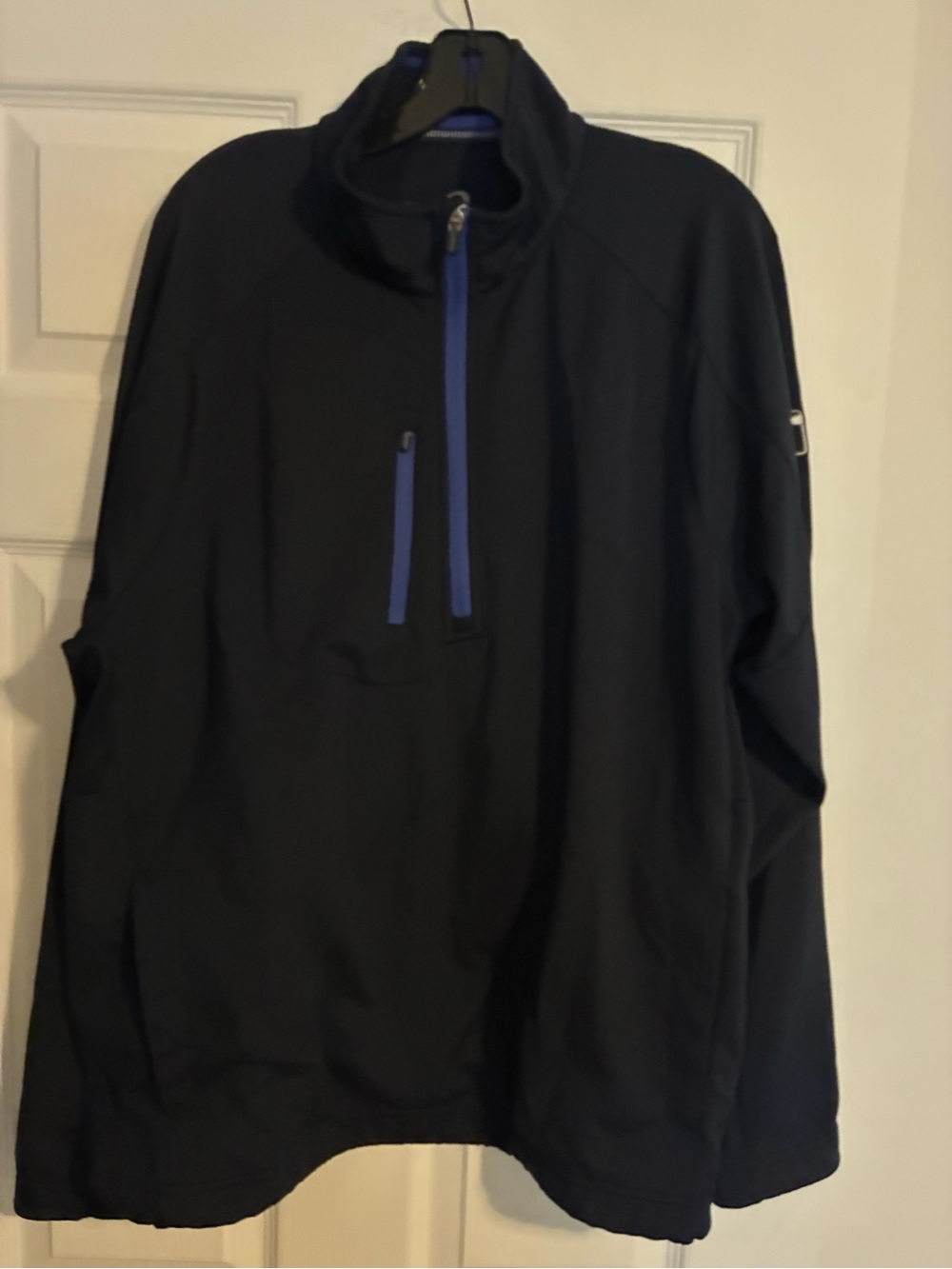 Zero Restriction Z500 1/4 Zip Mens L Golf Stretch Pullover Navy Blue